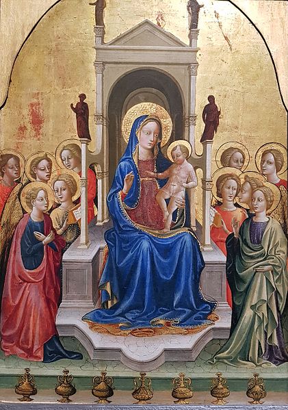 File:1425 di Antonio di Bartolomeo Thronende Madonna mit Kind und zehn Engeln anagoria.jpg