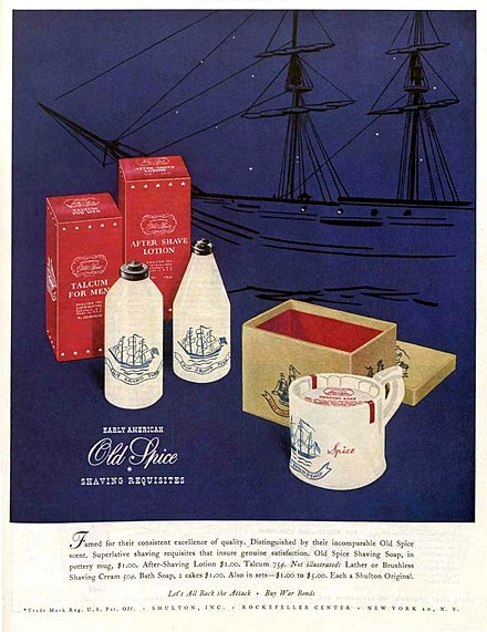 1944 advertisement for various Old Spice products