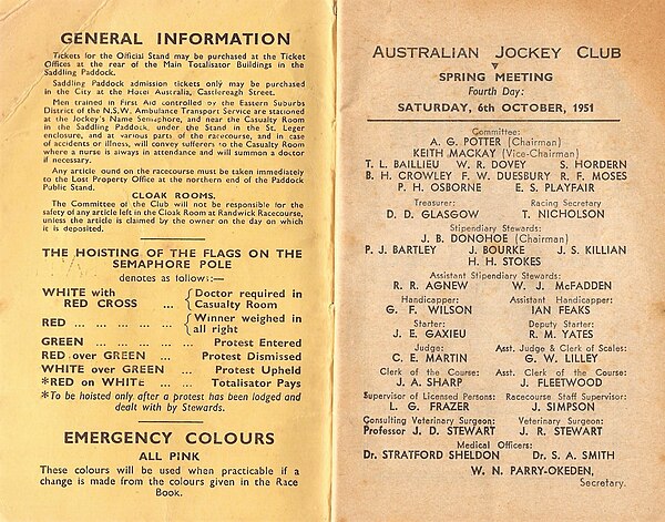 1951 Randwick Plate showing race day officials