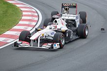 Photo de l'accrochage entre Heidfeld et Kobayashi au Grand Prix du Canada.