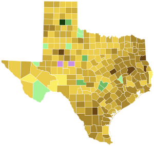 2016 Texas Democratic Presidential Primary election by county.svg