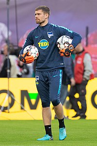 Kraft pictured training for Hertha BSC prior to a match against RB Leipzig on 30 March 2019. 2019-03-30 Fussball, Manner, 1. Bundesliga, RB Leipzig - Hertha BSC StP 3644 LR10 by Stepro.jpg