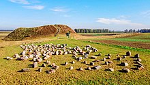 A 230-boulder installation by Audrius Plioplys at Varnupiai Sacred Mound (piliakalnis) in Lithuania. This installation took place to honor the famed archeologist, Marija Giimbutas. 230-Boulder.jpg