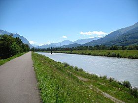 The dikes of the Alpine Rhine, Liechtenstein