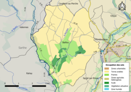 Infrastructures et occupation des sols de la commune de Baillou.