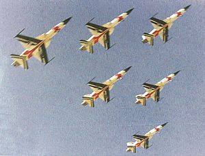 6 Imperial Iranian Air Force F-5Es in an arobatic exhibit.jpg