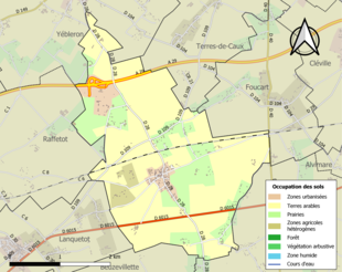 Kolorowa mapa przedstawiająca użytkowanie gruntów.