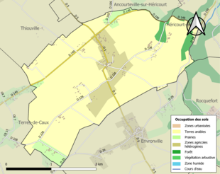 Kolorowa mapa przedstawiająca użytkowanie gruntów.