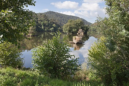 River Arnoia ending at the Miño river, Galicia (Spain)