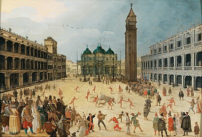 Sebastian Vrancx, Karnawałowa scena na placu św. Marka, XVII wiek