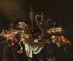 Pronkstillleven by Abraham van Beijeren (1655-1665).