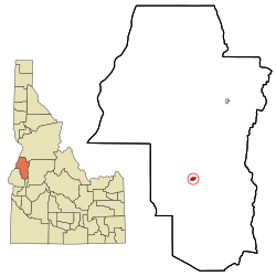 Location in Adams County and the state of Idaho