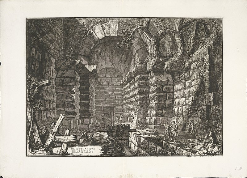 File:Afvoerkanaal van Meer van Albano Dimostrazioni dell'Emissario del Lago Albano (titel op object) Beschrijving en ontwerp van het afvoerkanaal van het Meer van Albano door Giovanni Battista Piranesi (serietitel) Descriz, RP-P-OB-39.478.jpg