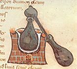 Alambí representat en un manuscrit medieval