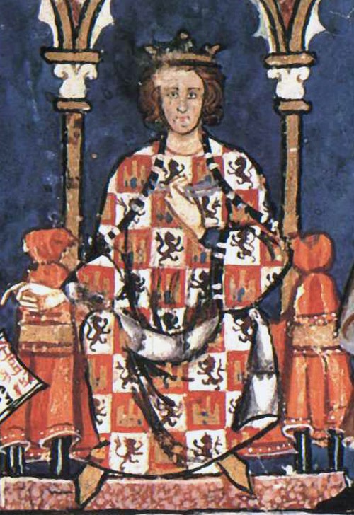 Portrait of Alfonso X from the Libro de los juegos (1283)