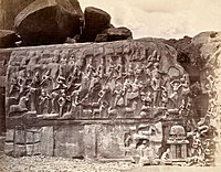 Arjunovo pokání, Mahabalipuram, Tamil Nadu, 1868