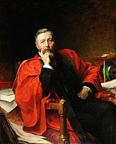 William Mitchinson Hicks was the founding vice-chancellor of the university Arthur Stockdale Cope - William M. Hicks 1909.jpg