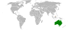 Location map for Australia and Brunei.