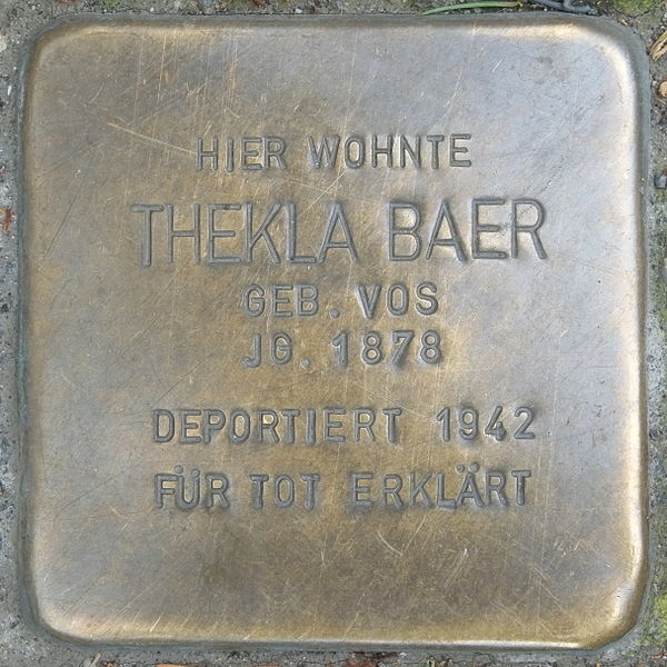 File:Bad Neuenahr Stolperstein Thekla Baer geb. Vos 2898.JPG