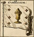 Bandeira de Galicia na Schouw-park aller Scheeps-Vlaggen des geheelen Water-Waerelds de Petrus Schenk, 1711.