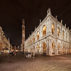 A night view of the Basilica Palladiana