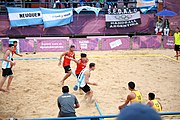 Deutsch: Beachhandball bei den Olympischen Jugendspielen 2018; Tag 5, 10. November 2018; Jungen, Hauptrunde - Thailand-Argentinien 2:1 English: Beach handball at the 2018 Summer Youth Olympics at 11 October 2018 – Boys Main Round – Thailand-Argentina 2:1