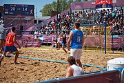 Deutsch: Beachhandball bei den Olympischen Jugendspielen 2018 in Buenos Aires; Tag 7, 13. Oktober 2018; Jungen, Halbfinale – Spanien-Kroatien 2:1 English: Beach handball at the 2018 Summer Youth Olympics in Buenos Aires at 13 October 2018 – Boys Semifinal – Spain-Croatia 2:1 Español: Handball de playa en los Juegos Olimpicos de la Juventud Buenos Aires 2018 en 13 de octubre de 2018 – Semifinales de chicos - España-Croacia 2:1