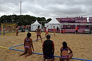 Deutsch: Beachhandball bei den Olympischen Jugendspielen 2018; Tag 5, 10. November 2018; Mädchen, Platzierungsrunde - Amerikanisch-Samoa-Türkei 0:2 English: Beach handball at the 2018 Summer Youth Olympics at 11 October 2018 – Girls Consolation Round – American Samoa-Turkey 0:2