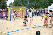 Deutsch: Beachhandball bei den Olympischen Jugendspielen 2018; Tag 5, 10. November 2018; Mädchen, Hauptrunde - Chinese Taipei (Taiwan)-Paraguay 2:0 English: Beach handball at the 2018 Summer Youth Olympics at 11 October 2018 – Girls Main Round – Chinese Taipei (Taiwan)-Paraguay 2:0