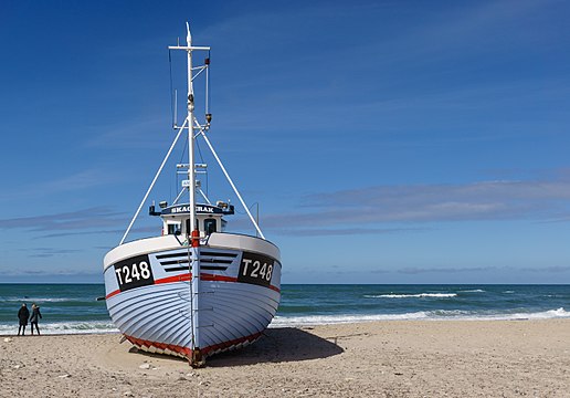 Beached fishing vessel