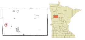 Becker County Minnesota Incorporated and Unincorporated areas Lake Park Highlighted.svg