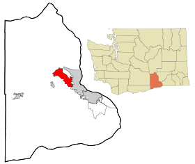 Benton County Washington Incorporated and Unincorporated areas West Richland Highlighted.svg