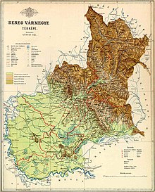 Венгрия Корольдігіндегі Берег уезінің картасы (1891)