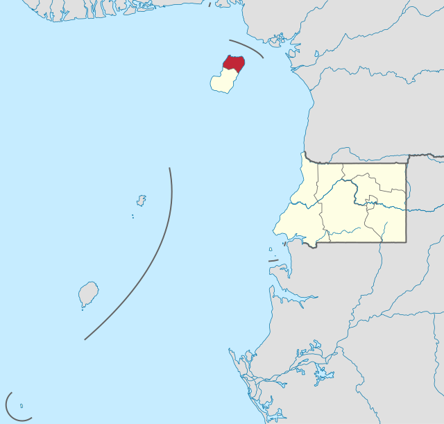 Map o Equatorial Guinea showin Bioko Norte province.