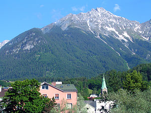 The Vordere Brandjochspitze from Innsbruck