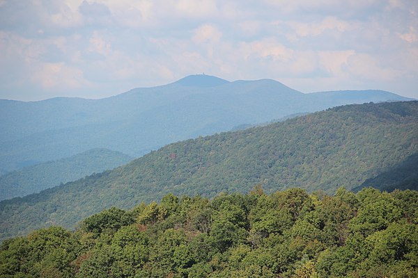 October 2018: Brasstown Bald is the highest mountain in the background