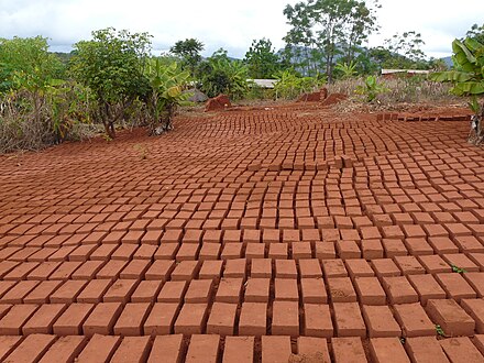 Bricks set out to dry in Songea, Tanzania
