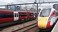 British Rail Class 800 333 of Arriva Rail North and British Rail Class 800s of LNER at Leeds railway station (5th July 2019) 001.jpg
