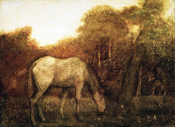 The Grazing Horse (1872 to 1878) oil on canvas, 10 x 14 in. Brooklyn Museum