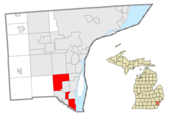 Location within Wayne County