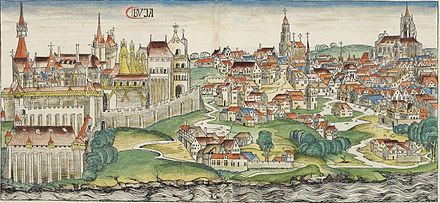 Buda Castle in the Nuremberg Chronicle, 1493