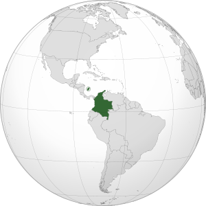Колумбия на карте мира