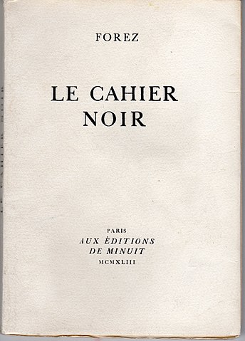 Le cahier noir- The black note book de Forez  Achat livres - Ref  RO80218716 