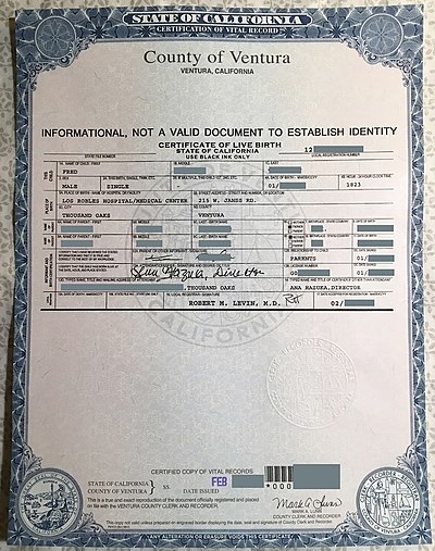Birth certificate - Wikiwand