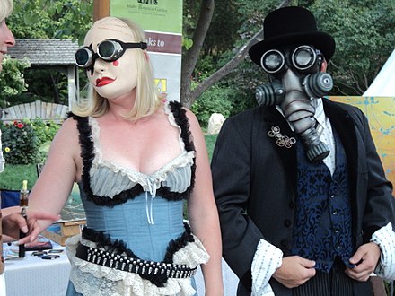 A steampunk couple at Carnevale 2012 in Boise, Idaho