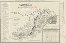 Photographie d'une carte ferroviaire en noir et blanc.