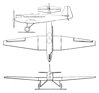 Caudron C.190 3-view drawing from Aero Digest December 1929 Caudron C.190 3-view Aero Digest December 1929.png