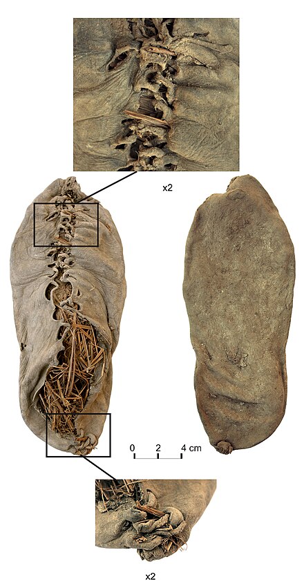 Chalcolithic leather shoe; ca. 5000 BCE