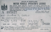 Charles F. Carter's Maryland driver's license, c. 1955.png