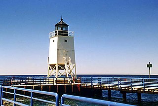 Charlevoix South Pier Light Station lighthouse in Michigan, United States